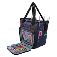 Oxford Cloth Yarn Storage Bag, for Yarn Skeins, Crochet Hooks, Knitting Needles, Rectangle, Medium Blue, 26x23x14cm(PW-WG71898-02)