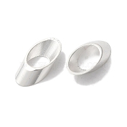 Brass Bead, Lead Free & Cadmium Free, Skew Oval, 925 Sterling Silver Plated, 10.5x5x2mm, Hole:6.5x4mm(KK-K383-18A-S)