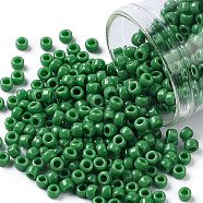 TOHO Round Seed Beads, Japanese Seed Beads, (47D) Opaque Shamrock, 8/0, 3mm, Hole: 1mm, about 222pcs/bottle, 10g/bottle(SEED-JPTR08-0047D)