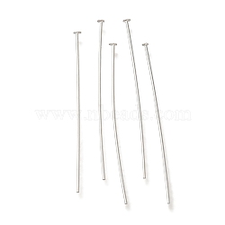 Brass Flat Head Pins, Lead Free & Cadmium Free, 925 Sterling Silver Plated, 35x0.6mm, Head: 2mm(KK-H502-01F-S)