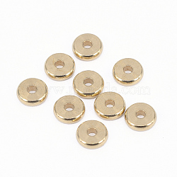 Brass Spacer Beads, Nickel Free, Disc, Unplated, 7x2mm, Hole: 2mm(KK-F713-12C-7mm)