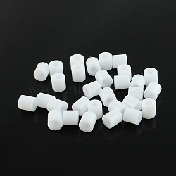 PE Fuse Beads, DIY Melty Beads, Tube, White, 5x5mm, Hole: 3mm, about 8000pcs/500g(DIY-R013-01)