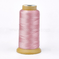 Polyester Thread, for Custom Woven Jewelry Making, Pink, 0.5mm, about 480m/roll(NWIR-K023-0.5mm-05)