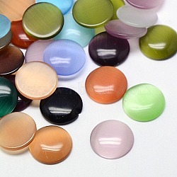 Cat Eye Cabochons, Half Round, Mixed Color, 10x2~3mm(CE-J002-10mm-M)
