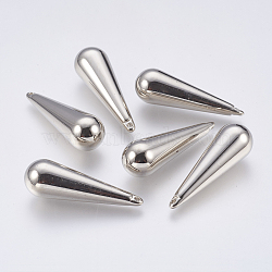 CCB Plastic Pendants, teardrop, Platinum, 39.5x12.5mm, Hole: 1.2mm(CCB-P006-029)