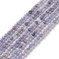 Natural Tanzanite Beads Strands, Faceted, Round, 3mm, Hole: 0.6mm, about 116pcs/strand, 15.35 inch(39cm)(G-F717-17A)