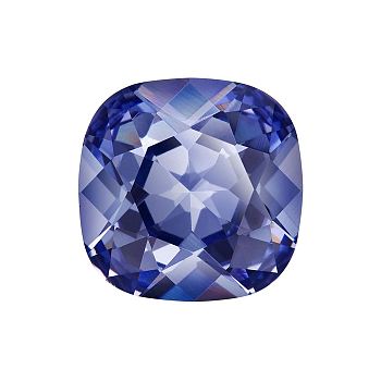 Preciosa&reg MAXIMA Crystal Fancy Stones, Czech Crystal, 435 36 132 Cushion Square, Dura Foiling, 30280 Dark Indigo, 10x10mm