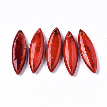 Natural Howlite Pendants, Dyed, Horse Eye, 23~24x7.5x3.5mm, Hole: 1.5mm