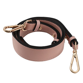 Leather Adjustable Bag Handles, with Alloy Swivel Clasps, Rosy Brown, 102~108x3.75cm