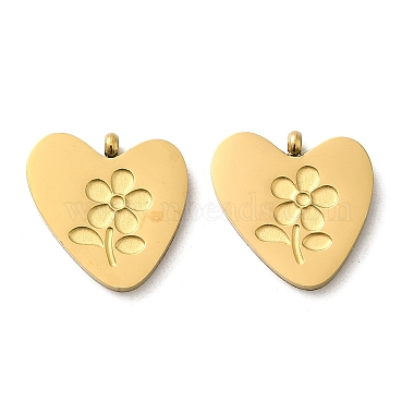 Real 18K Gold Plated Heart 316L Surgical Stainless Steel Charms