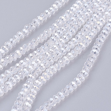 3mm Clear Abacus Electroplate Glass Beads