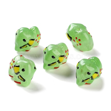 Dark Sea Green Elephant Lampwork Beads