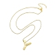 Brass & Plastic Pearl Letter Pendant Box Chain Necklaces for Women(NJEW-U017-01G-25)-3