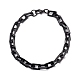 Placage sous vide rectangle 201 bracelets chaîne en acier inoxydable(BJEW-N240-06EB)-1