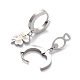 3 Pair 3 Style Heart & Bear & Fish & Clover Crystal Rhinestone Asymmetrical Earrings(EJEW-B020-15P)-3