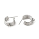 Brass Ring Stud Earring Finding(KK-C042-09P)-2