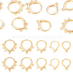 10Pcs 5 Styles Brass Hoop Earring Finding, Lead Free & Nickel Free & Cadmium Free, Heart, Real 18K Gold Plated, 15.5~17.5x12~17x2~2.5mm, Hole: 0.9~1.2mm, Pin: 0.8~0.9mm, 2pcs/style(KK-TA0002-52)