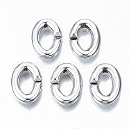 CCB Plastic Linkings Rings, Quick Link Connectors, For Jewelry Cable Chains Making, Oval, Platinum, 16x11x3mm, Inner Diameter: 9x5mm(CCB-N005-005P)