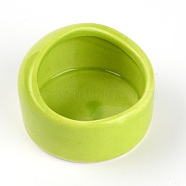 Porcelain Hamster Food Water Bowls, Mini Hamster Feeder Dish, Column, Green Yellow, 62x62.5x40mm(AJEW-WH0223-05A)