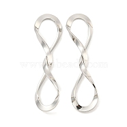 Non-Tarnish 304 Stainless Steel Pendants, Number 8 Charm, Stainless Steel Color, 47x12.5x4mm, Hole: 14.5x8mm(STAS-A099-19P)