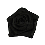 Handmade Woven Costume Accessories, Flower, Black, 36x41x15mm(WOVE-QS08-18)