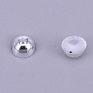 ABS Plastic Imitation Pearl Beads, Half Round, Silver, 2: 4x2mm, about 300pcs/bag(KY-CJC0003-01H)