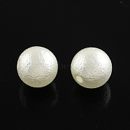 ABS Plastic Imitation Pearl Round Beads, White, 10x9.5mm, Hole: 2mm, about 920pcs/500g(SACR-Q105-26B)