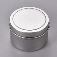 Round Iron Tin Cans, Iron Jar, Storage Containers for Cosmetic, Candles, Candies, with Lid, Platinum, 64x45mm(CON-WH0069-79A)