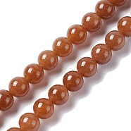 Natural Jade Beads Strands, Dyed, Round, Saddle Brown, 8mm, Hole: 1mm, about 46pcs/strand, 15.08''(38.3cm)(G-I334-05B)