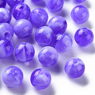 Acrylic Beads, Imitation Gemstone, Round, Slate Blue, 12mm, Hole: 2mm, about 560pcs/500g(MACR-S375-001D-04)