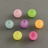 Frosted Acrylic Beads, Bead in Bead, Round, Mixed Color, 12mm, Hole: 2.5mm, about 570pcs/500g(FACR-Q006-12mm-M)