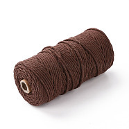 Cotton String Threads for Crafts Knitting Making, Saddle Brown, 3mm, about 109.36 Yards(100m)/Roll(KNIT-PW0001-01-13)