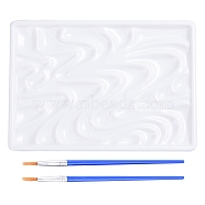 Painting Supplies, with Plastic Imitation Ceramic Palettes, Rectangular Watercolor Oil Palettes & Art Brushes Pen Value Sets, Mixed Color(AJEW-NB0001-78)