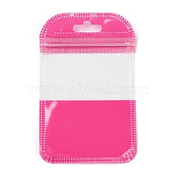 Plastic Packaging Zip Lock Bags, Top Self Seal Pouches, with Window, Rectangle, Deep Pink, 11x7x0.24cm(OPP-F001-01A)