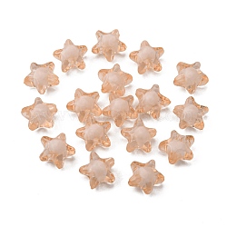 Transparent Acrylic Beads, Bead in Bead, Star, Wheat, 12x11x8mm, Hole: 2mm, about 1200pcs/500g(TACR-S091-12mm-05)