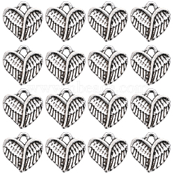 Tibetan Style Alloy Charms, Cadmium Free & Lead Free, Heart, Antique Silver, 12.5x12.5x1.5mm, Hole: 1.8mm, 200pcs/box(TIBE-SC0009-27)