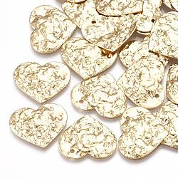 Brass Pendants, Heart, Real 18K Gold Plated, 17x20x1.5mm, Hole: 1.4mm(KK-S348-269)