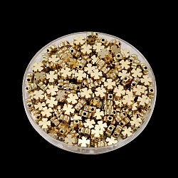 CCB Plastic Beads, Golden, Clover, 8x8x3.5mm, Hole: 1.6mm, 100pcs/bag(KY-CJC0002-02F)