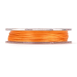 Strong Stretchy Beading Elastic Thread, Flat Elastic Crystal String, Orange, 0.8mm, about 10.93 yards(10m)/roll(EW-N002-32)