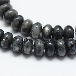 Natural Labradorite Bead Strands, Rondelle, 8x5mm, Hole: 1mm, about 75pcs/strand, 14.9 inch(G-R408-5x8-02)