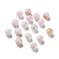 Two Tone Opaque Acrylic Beads, Round, Coral, 8mm, Hole: 1.8mm, about 2000pcs/500g(SACR-P024-01A-W13)