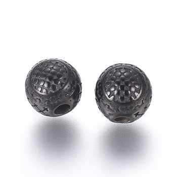 304 Stainless Steel Beads, Rondelle, Gunmetal, 8mm, Hole: 2mm