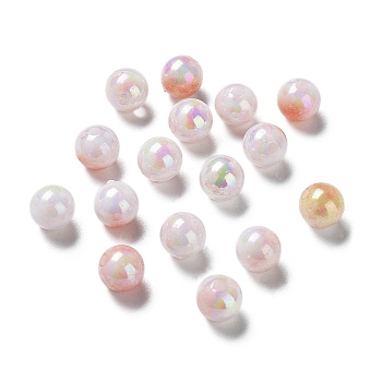 Two Tone Opaque Acrylic Beads, Round, Coral, 8mm, Hole: 1.8mm, about 2000pcs/500g