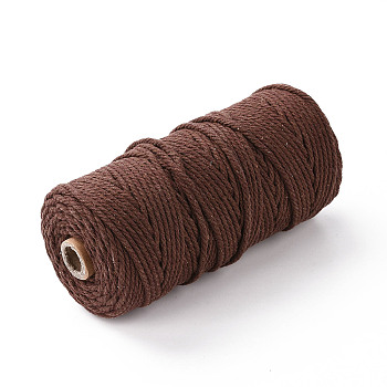 Cotton String Threads for Crafts Knitting Making, Saddle Brown, 3mm, about 109.36 Yards(100m)/Roll