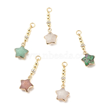 Golden Star Mixed Stone Pendants