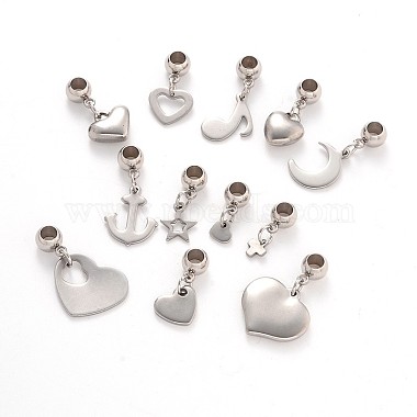 16mm Mixed Shape Stainless Steel Dangle Beads