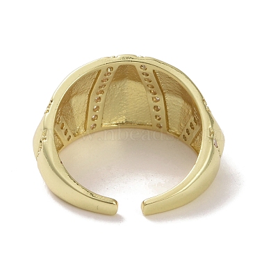 Bague de manchette ouverte en laiton et zircone cubique(RJEW-K256-44G)-3