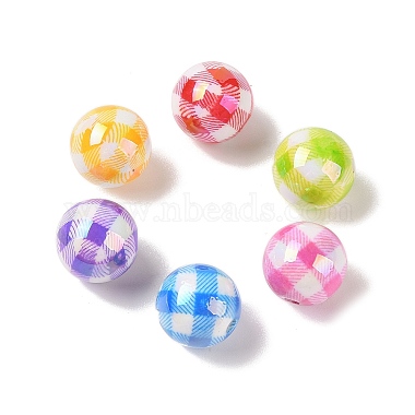 10Pcs Plating Colours Acrylic Beads(OACR-S146-04)-2