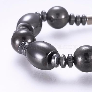Magnetic Synthetic Hematite Beaded Bracelets(BJEW-P178-07)-2