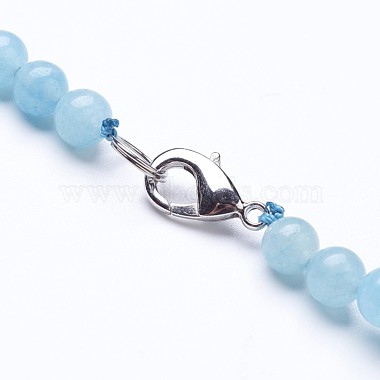 Rough Synthetic Aquamarine Beaded Necklaces(NJEW-G924-03)-3